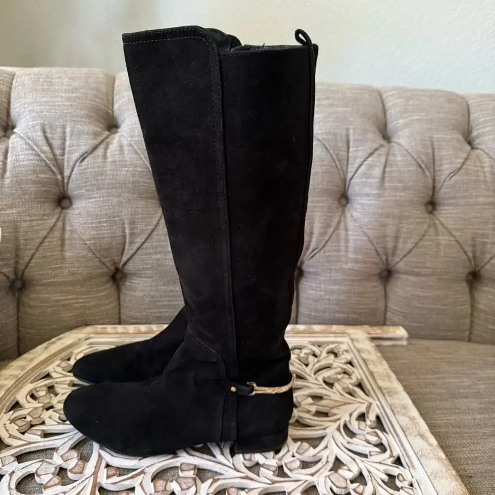 Tory Burch Black Tall Suede Leather Boots Women’s 9